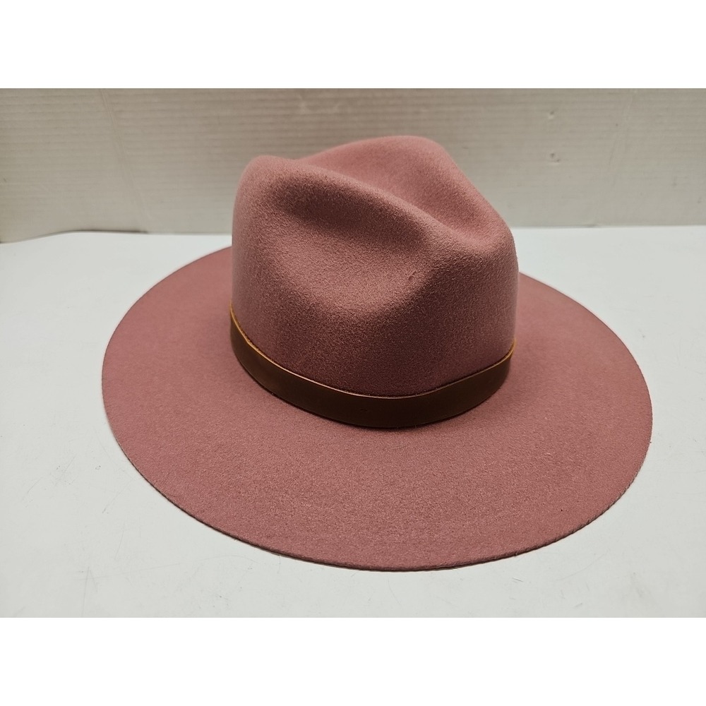 Wyeth Womens Suede‎ Band Wool Felt Fedora Hat Pink One Size Brand New
